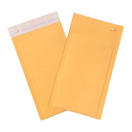 Box Packaging Self Seal Bubble Mailer w/ Tear Strip No 000 4W x 8L Golden Kraft 25/Pk B851SSTT25PK